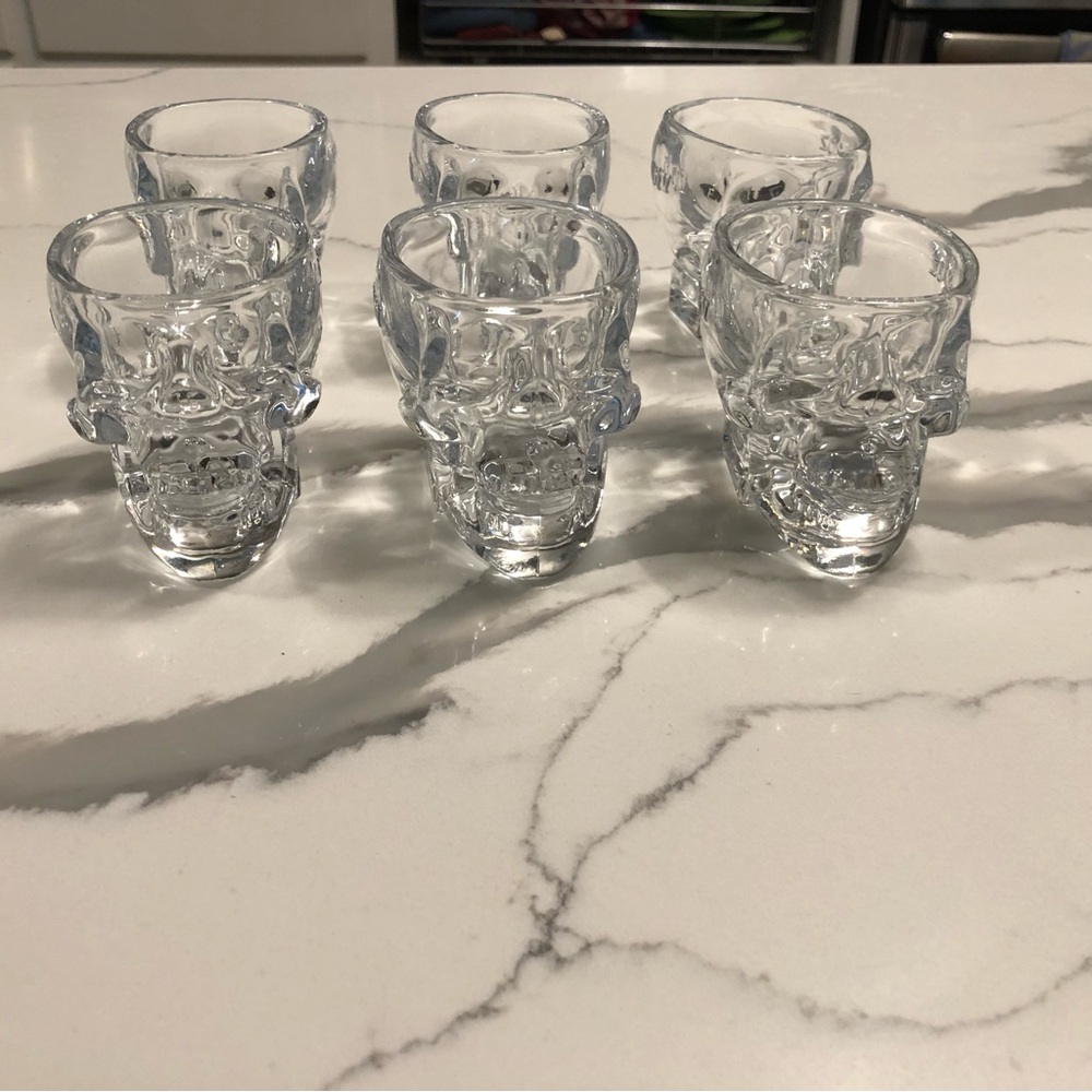 Crystal Head Vodka Skull Shaped Shot 2oz Glass Set of 6